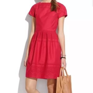Madewell Red 100% Cotton Eyelet Latticework